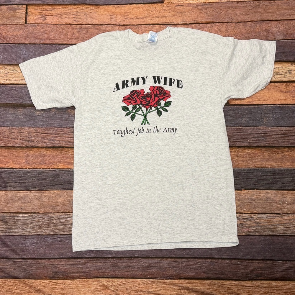 Vintage Y2K Army Wife Toughest Job in the Army Crewneck Tshirt
